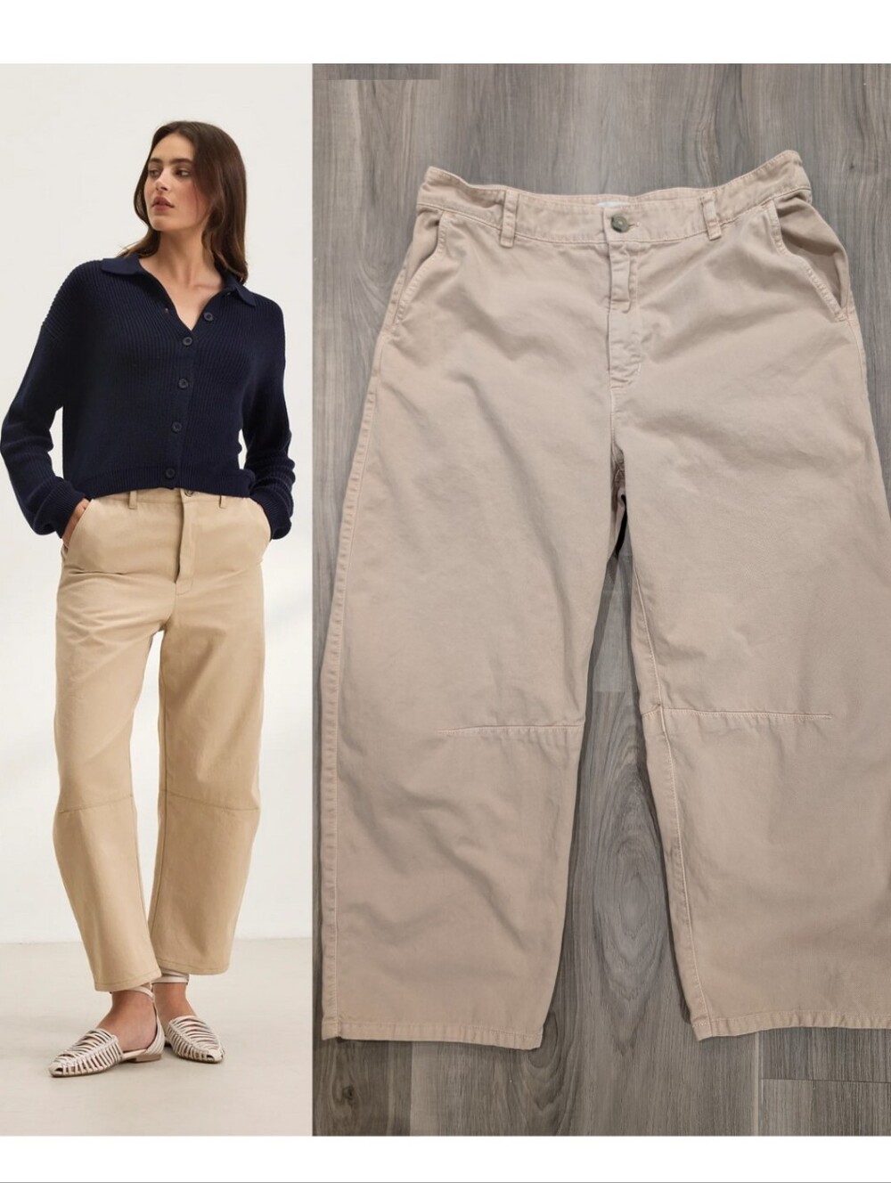 Velvet by Graham & Spencer | Alexis Cotton Twill Curved Barrel Leg Pants